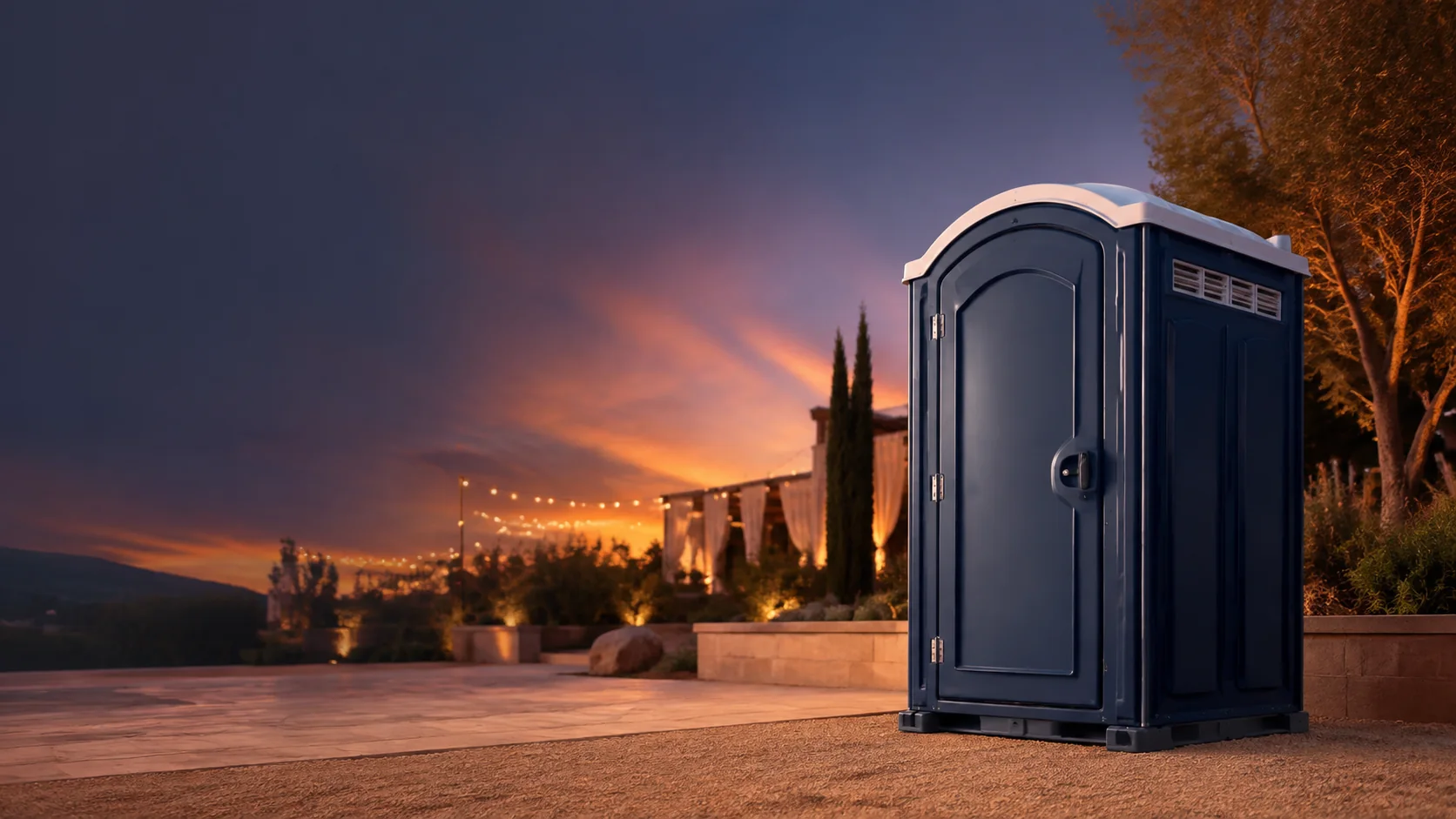 Portable restroom shown for rental planning in Elmhurst, IL